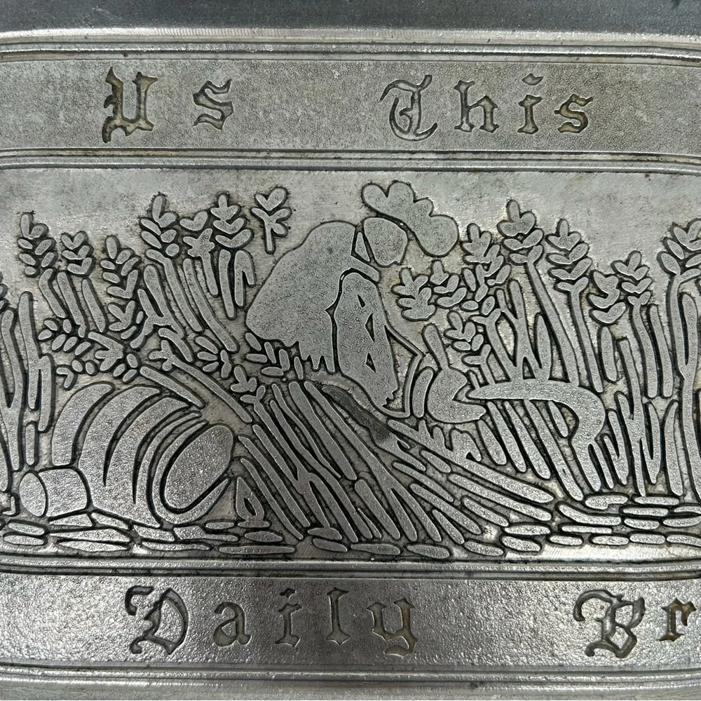 VTG Give Us This Day Our Daily Bread Metal Bread  Tray Dish